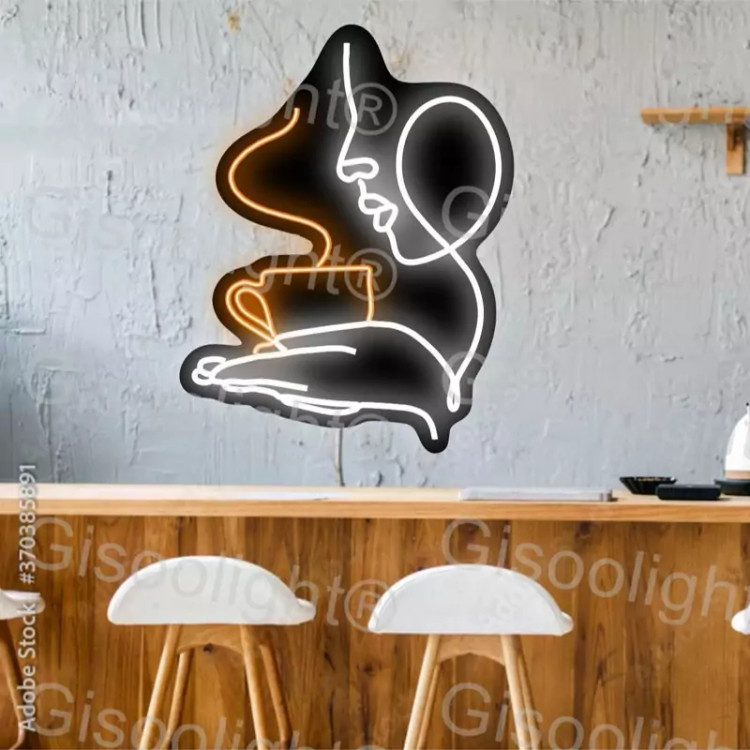 تابلو نئون پلکسی قهوه