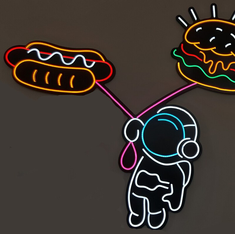 تابلو نئون فلکسی ساندویچ و همبرگر