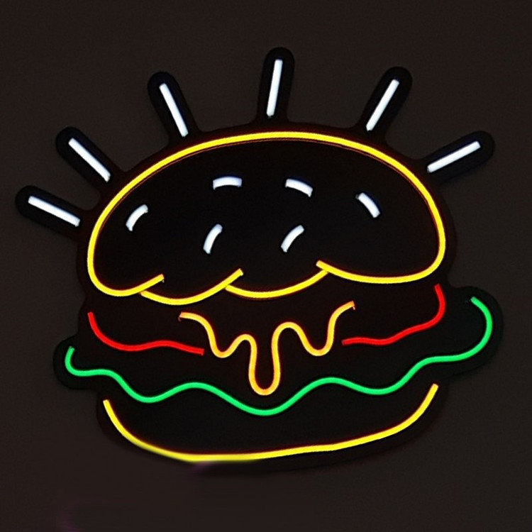 تابلو نئون فلکسی همبرگر ارزان