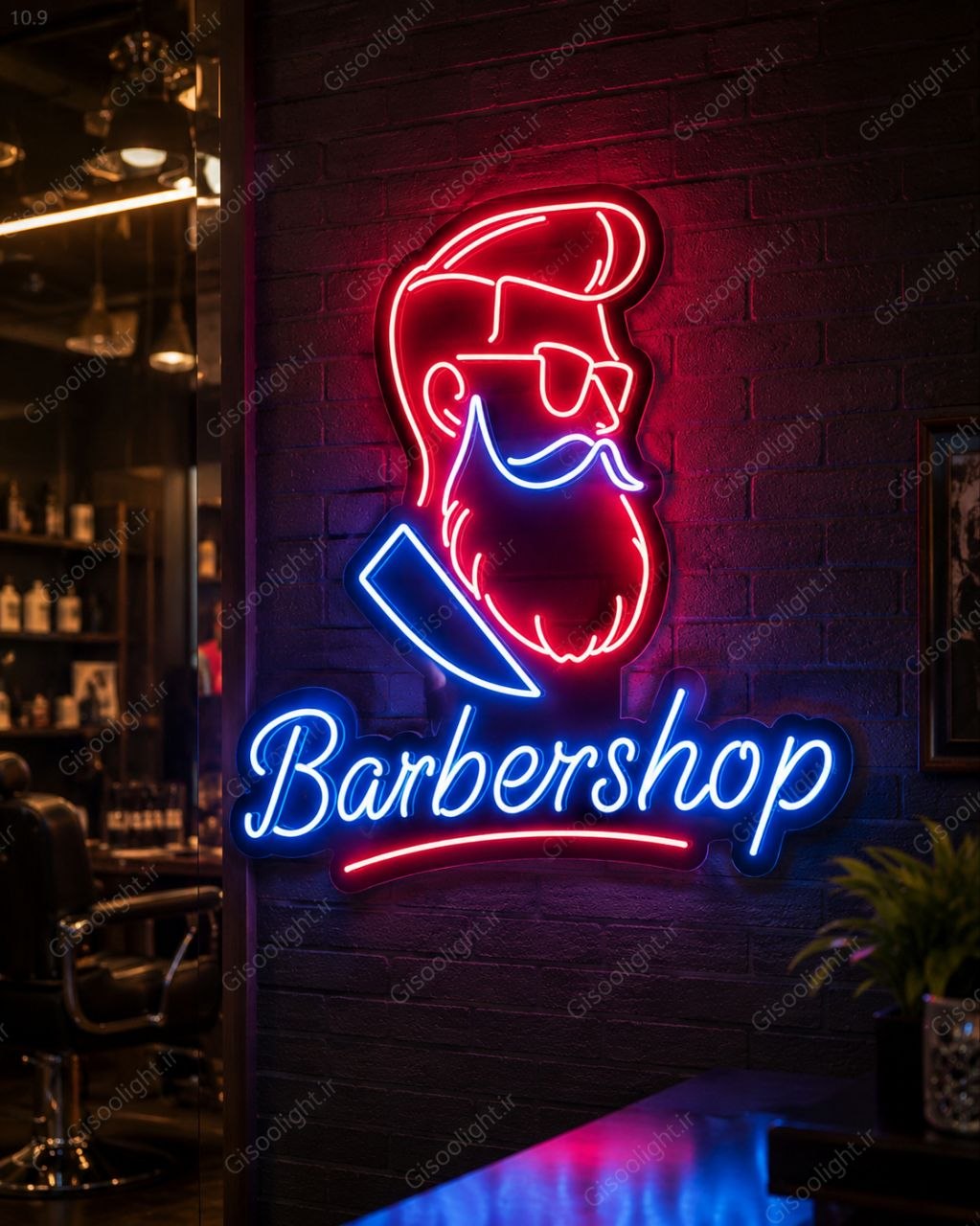 تابلو نئون آرایشگاه مردانه