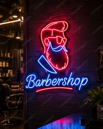 تابلو نئون آرایشگاه مردانه